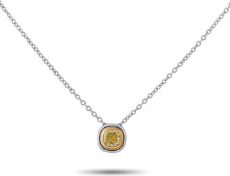 Tiffany & Co. Platinum 0.40ct Fancy Yellow Diamond Pendant Necklace TI15-060526