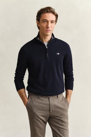 GANT Men Classic Cotton Half-Zip Sweater (XXXL) EVENING BLUE