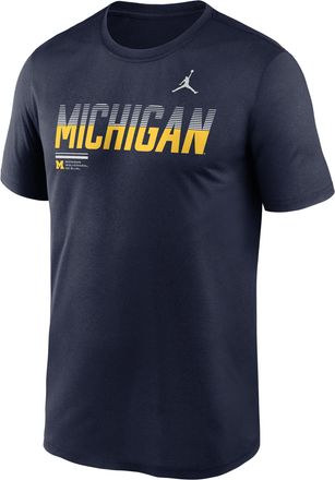 Nike Mens Michigan Sideline Legend Jordan Brand Dri-FIT College T-Shirt in Blue | 0JTI41SMWN-7SB