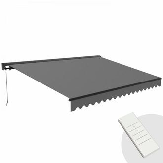 Oviala Toldo el&eacute;ctrica de 4x3m en aluminio antracita