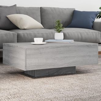 vidaXL Mesa De Centro Con Luces Led Gris Sonoma 85x55x31 Cm Vidaxl