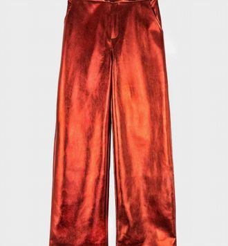 Ange Womens A Pitty Faux Leather Pants In Carmine