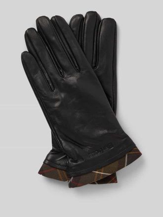 Barbour Handschuhe aus echtem Leder Modell TARTAN in Black, Gr&ouml;&szlig;e L