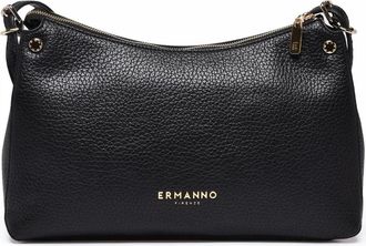 Ermanno Scervino Textured Black Polyurethane Unity Shoulder Bag