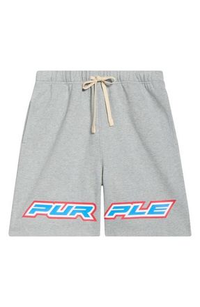 Purple Cotton Fleece Shorts in Grey at Nordstrom, Size Xx-Large