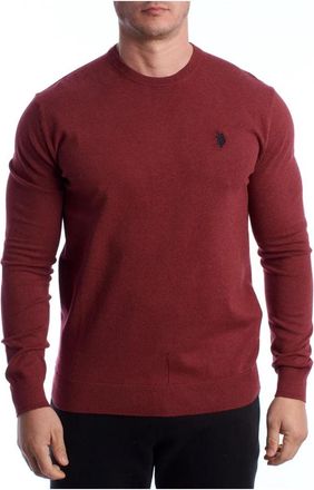 U.S.Polo Association Rondgebreide trui - Heren - Ronde hals truien - Rood - 4XL - Katoen - Truien & Vesten