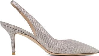 Stuart Weitzman pointed slingback pumps - women - Calf Leather/Calf Leather - 39,5 - Silver