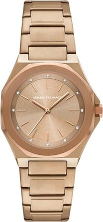 A|X Armani Exchange Accessoires, Dames, Beige, ONE Size, Elegante Beige Dameshorloge Nan Design