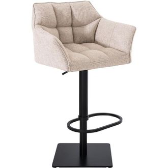 Clp Clp - Taburete De Bar Tapizado Damaso Marfil Negro