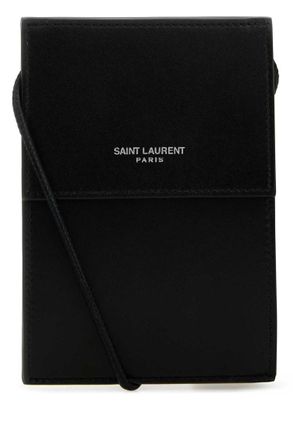 Saint Laurent Black Logo Stamp Mini Crossbody Bag