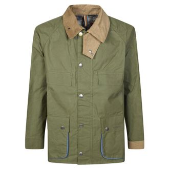 Barbour Light Jackets, male, Green, Size: L SGR Bedale Royal Base Cotone