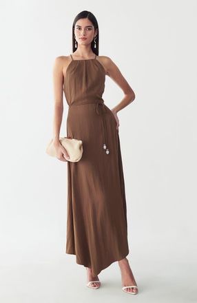 ST MRLO Marni Midi Dress in Mocha at Nordstrom, Size 12