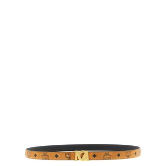 MCM Belts, female, Brown, 100 CM, Monogram Print Leather Belt