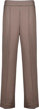 Moncler Broeken, Dames, Beige, XS, Katoen, Logo Patch Katoenen Trainingsbroeken