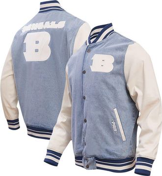 Pro Standard Mens Pro Standard Denim Cincinnati Bengals Varsity Blues Full-Snap Varsity Jacket at Nordstrom, Size X-Large