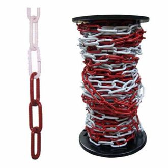 Made in Italy Catena segnaletica acciaio bicolore bobina mt 30 bianco/rosso