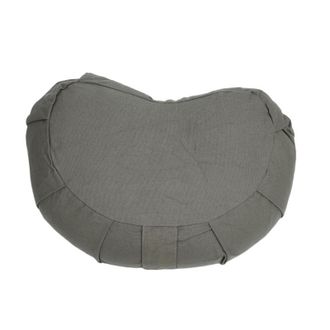 OEM Coj&iacute;n De Meditaci&oacute;n En Forma De Media Luna, Relleno De C&aacute;scaras De Trigo Sarraceno, Con Funda De Algod&oacute;n, Color Gris, Ideal Para Yoga Y Meditaci&oacute;n