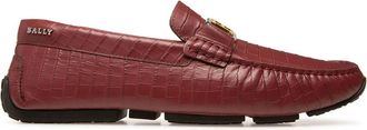Bally Palan 6300826 Mens Heritage Red Calf Embossed Leather Loafers