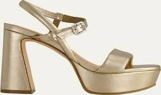 Bernardo Metallic Ankle-Strap Platform Sandals
