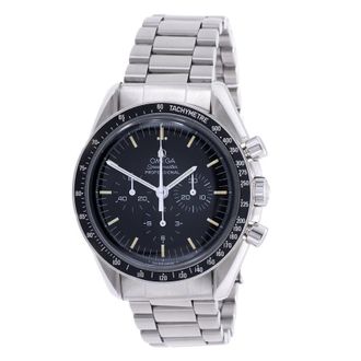 Omega Pre-owned Omega Speedmaster Apollo Xi Moon Watch Black Dial Mens Watch ST 345.0808