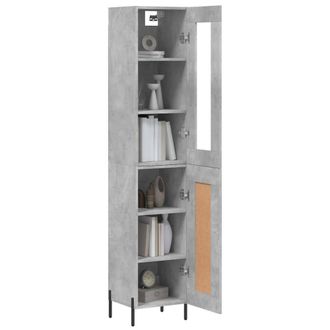 Berkfield Home Highboard Concrete Grey 34.5x34x180 cm Engineered Wood