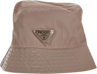Prada Pre-owned Re-Nylon Bucket Hat - Dames - Vintage Accessoires - Beige - ONE Size - Nylon - Vintage