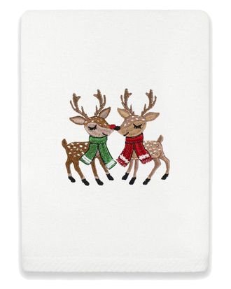 Linum Home Textiles Christmas Kisses - Embroidered Luxury Turkish Cotton Hand Towel