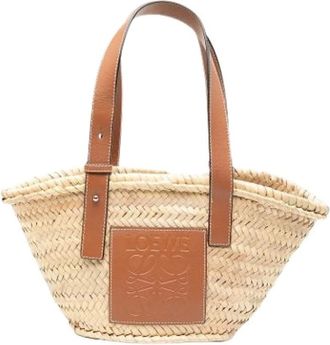 Loewe Pre-owned Tote Bags, female, Beige, Size: ONE SIZE Pre-owned Raffia Tote