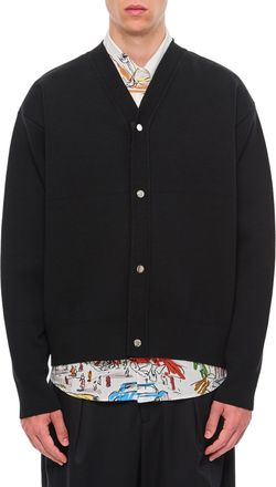 Jacquemus V-Neck Cardigan With Metallic Button Closure And Ribbed Finish
