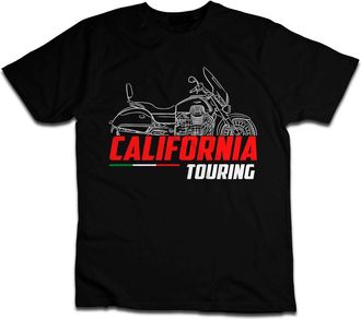 Generic Biker T-Shirt for Guzzi California 1400 Fans, 100% Cotton, Classic Fit, Motorcycle-Inspired Design, Black - Touring 2013-2021, L
