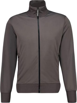 Palm Angels Back Curved Logo Track Jacket - Heren - Vesten met rits - Grijs - M - Polyester - Hoodies & sweatvesten