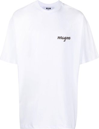 Msgm logo-print T-shirt - men - Cotton - L - White