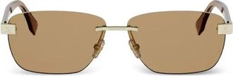 Fendi Sky Zonnebrillen - Heren - Zonnebrillen - Geel - 61 MM - Accessoires