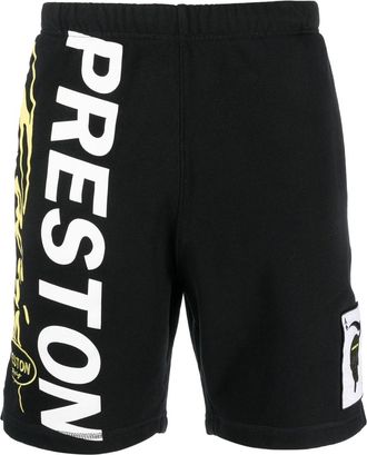 Heron Preston logo-print jersey track shorts - men - Cotton/Polyester - M - Black