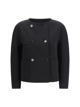 Max Mara Womens Boxy Cady Jacket Black Outer Triacetate Dress
