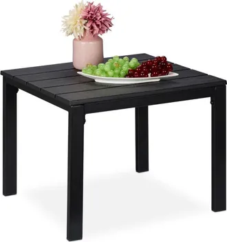Relaxdays Relaxdays Side Table for Balcony, Weatherproof, also for Terrace and Garden, HWD: 39 x 52 x 48 cm, Outdoors, Black