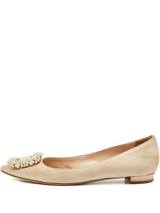 Manolo Blahnik Hangisi ballerinas - Beige