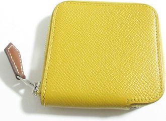 Herm&egrave;s Jaune Yellow Epsom Leather Coin Purse/Coin Case (Pre-Owned)