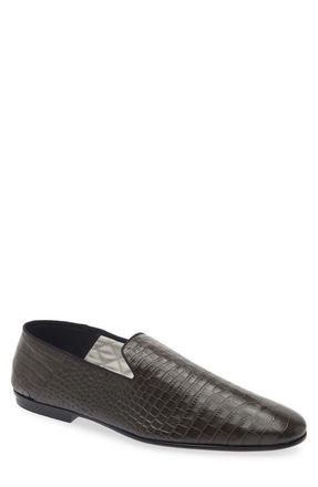 Tom Ford Steven Alligator Embossed Slipper in Musk at Nordstrom, Size 11Us