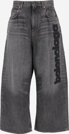 Balenciaga Womens Jeans Dark Grey Cotton Trousers