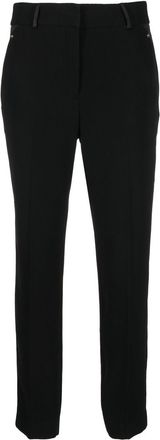 Liu Jo satin-detail cropped trousers - women - Polyester/Acetate - 44 - Black