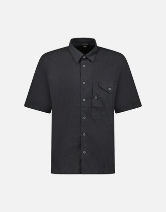 C.P. Company Mens CP Company Black Popeline Short Sleeve Shirt - Size: 38/Regular