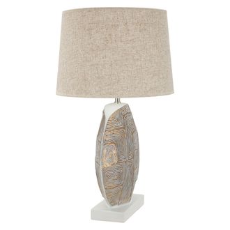 Dmora L&aacute;mpara De Mesa Fale, Necesaria 1 Bombilla, Casquillo E27, Pantalla, Beige