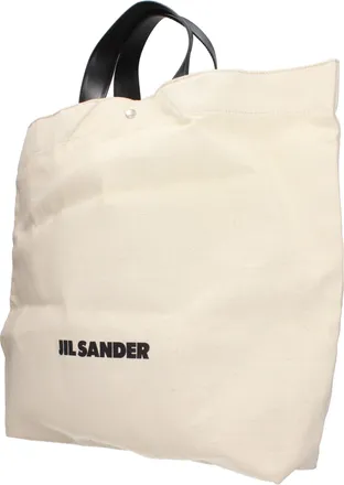Jil Sander Logo-Embroidered Canvas Tote Bag - Beige