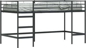 vidaXL KidsLoft Bed Frame Black 90 x 200 cm Steel vidaXL