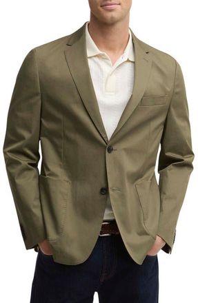 Barbour Bellamy Tailored Fit Stretch Cotton Blazer in Olive at Nordstrom, Size 40