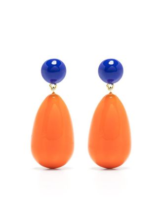 Eshvi drop-design earrings - Orange