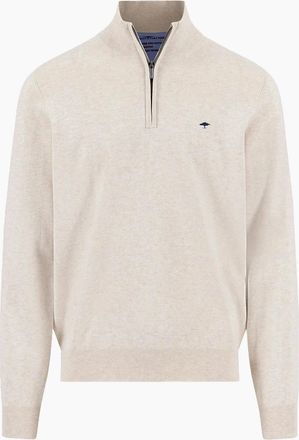 Fynch-Hatton Mens FYNCH-HATTON TROYER HALF ZIP KNITWEAR NEW OFF WHITE - Tan - Size: SIZE 2xl
