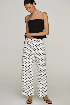 Frame Denim Bow Crop High-Rise Tapered Jeans