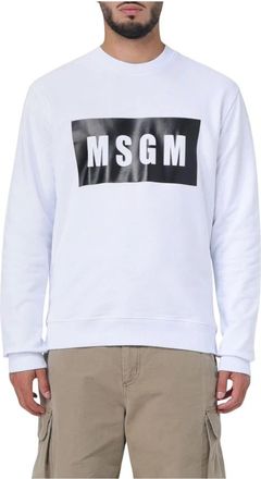 Msgm Msgm, Heren, Sweatshirts & Hoodies, Wit, Maat: XL Katoen